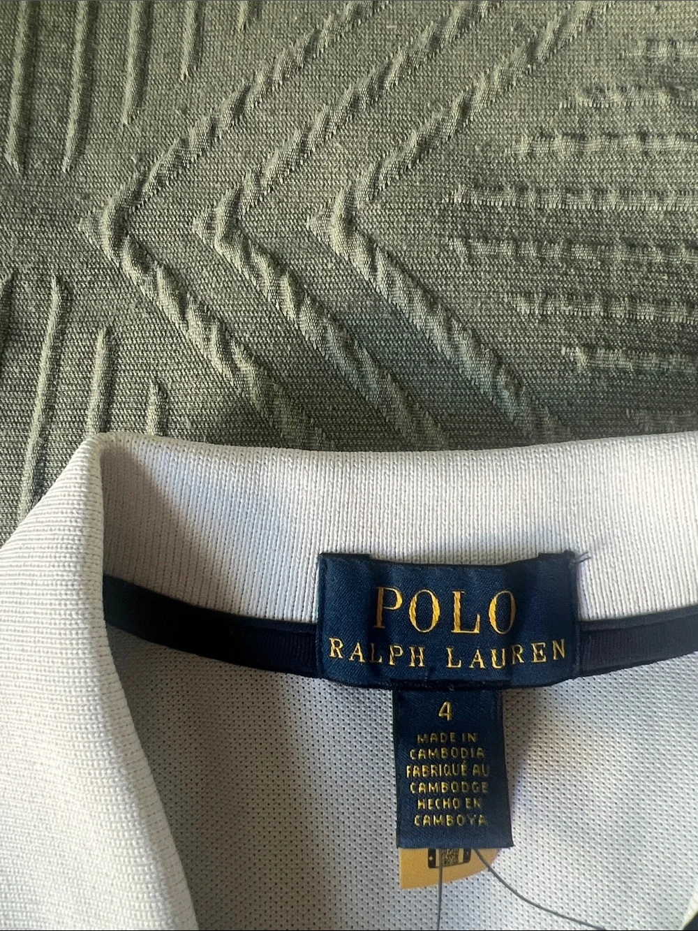 Polo by Ralph Lauren White Sleeveless Tennis Tank with Blue and Orange Trim